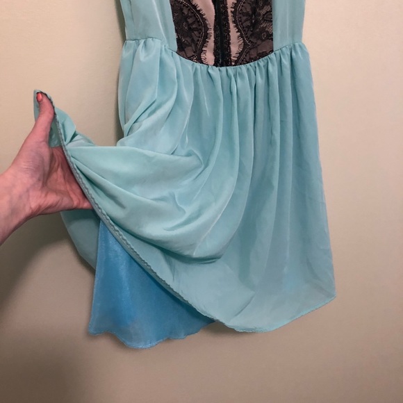 LULU’S Illusion Lace Aqua Dress - Picture 6 of 7